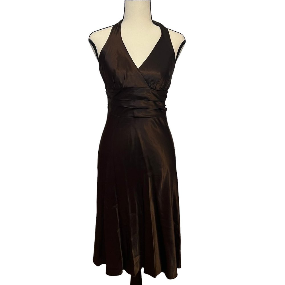 Y2K Speechless Halter Dress, Brown, Size: 3